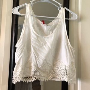 White Lace Crop Top